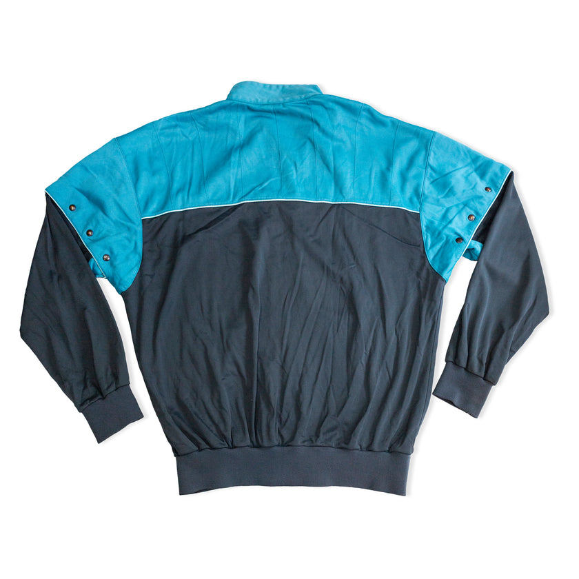 Vintage colorblock zip-up track jacket with detachable sleeves (L)