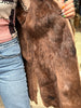 Stunning vintage genuine leather coat with fur