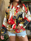 Super hot satin patterned light jacket