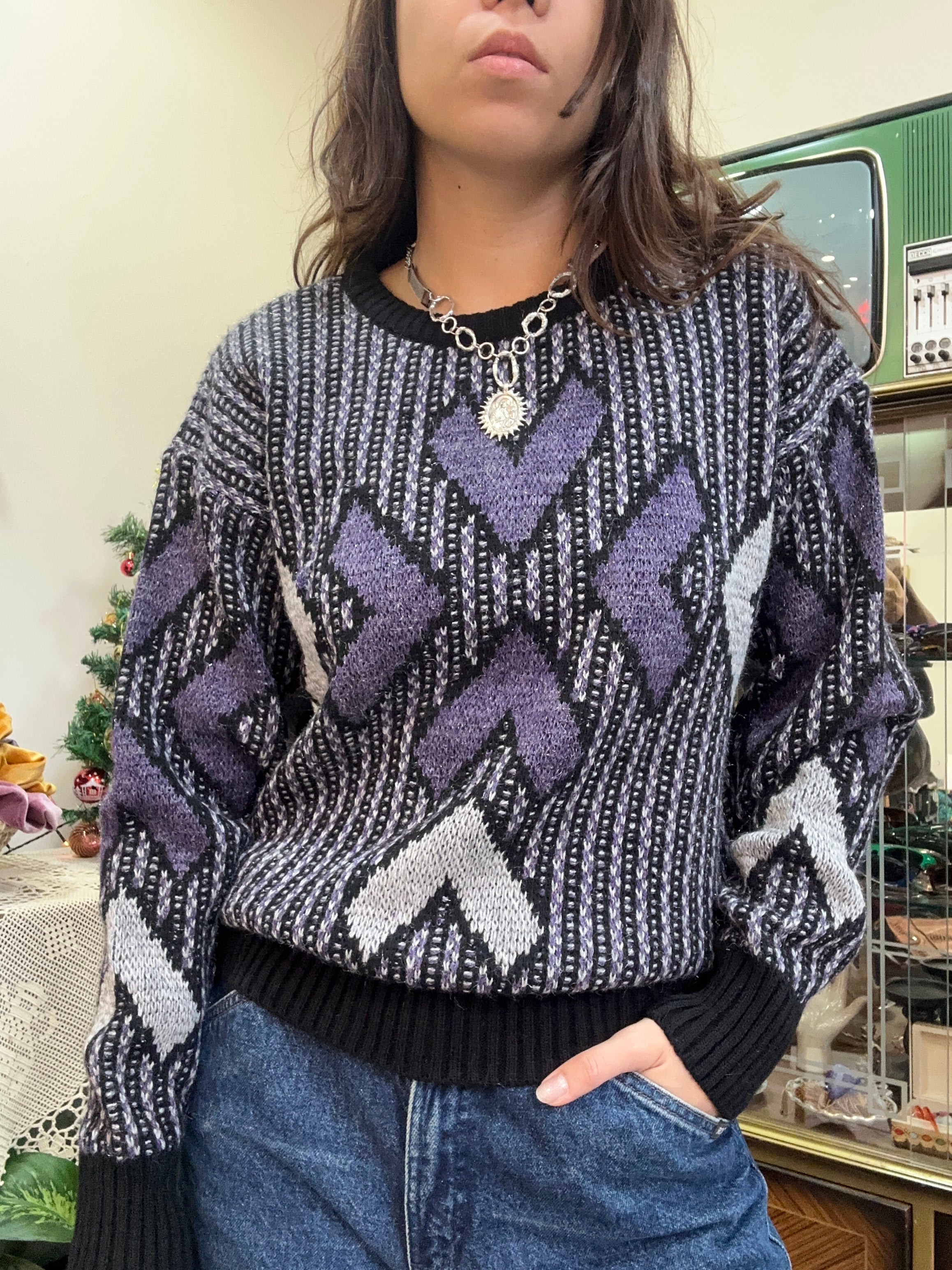 Vintage funky wool blend sweater