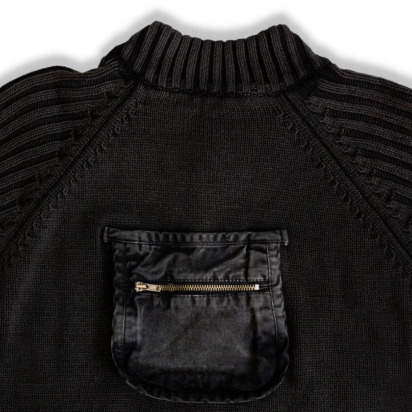 Gaudi Men's dark grey knit zip up (L)