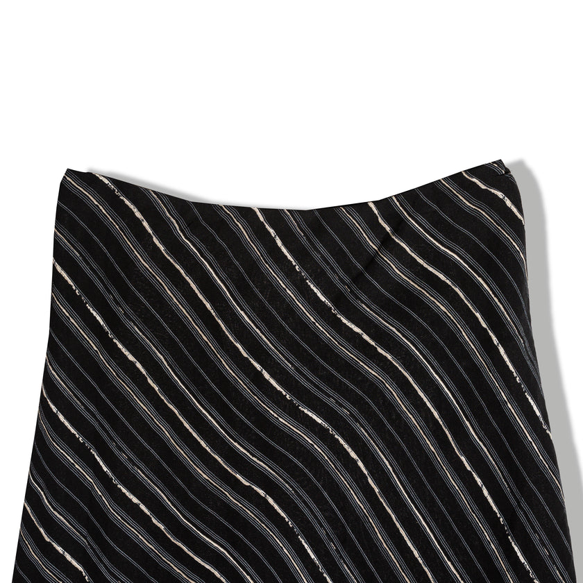 Vintage 100% viscoza diagonal stripe midi skirt(XXL)