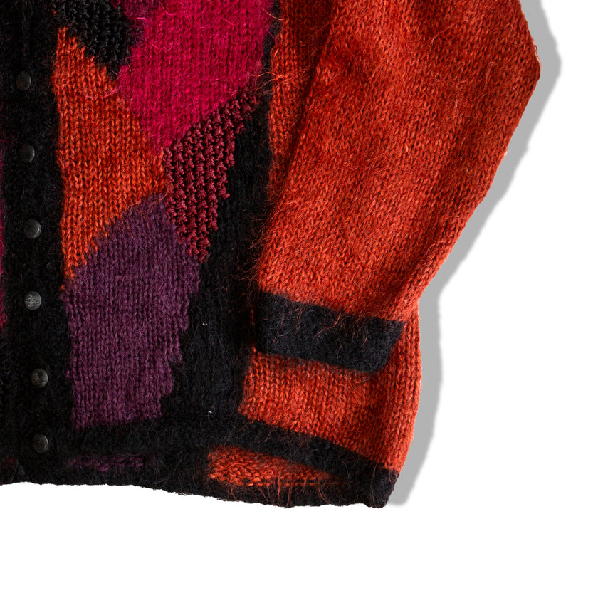 Cozy Knit Cardigan with Geometric Patterns