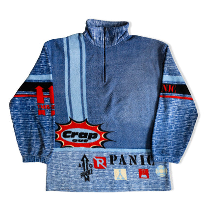 Vintage funky paterned fleece pullover (L/XL)