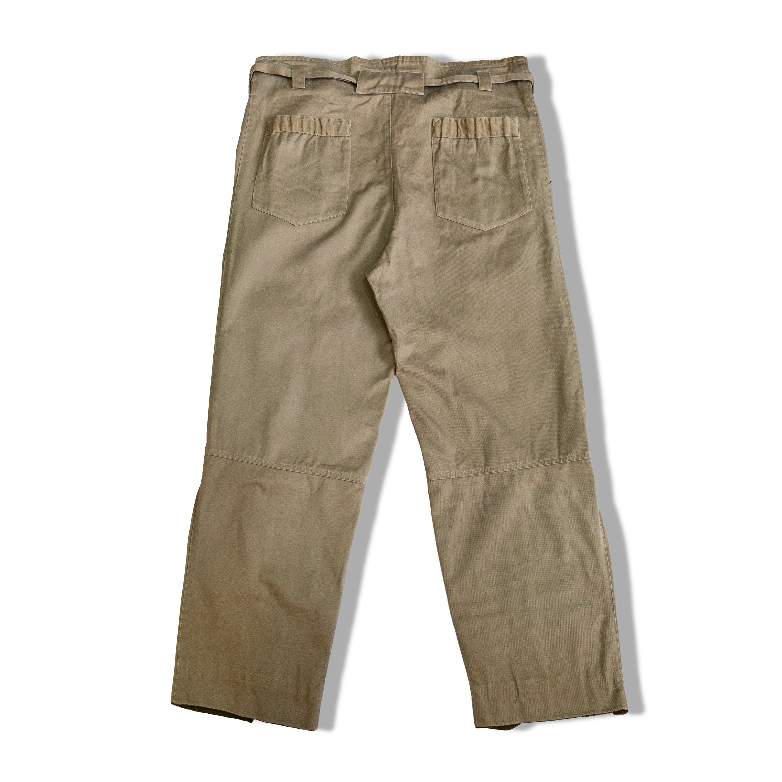 Olive utility pants with zippers