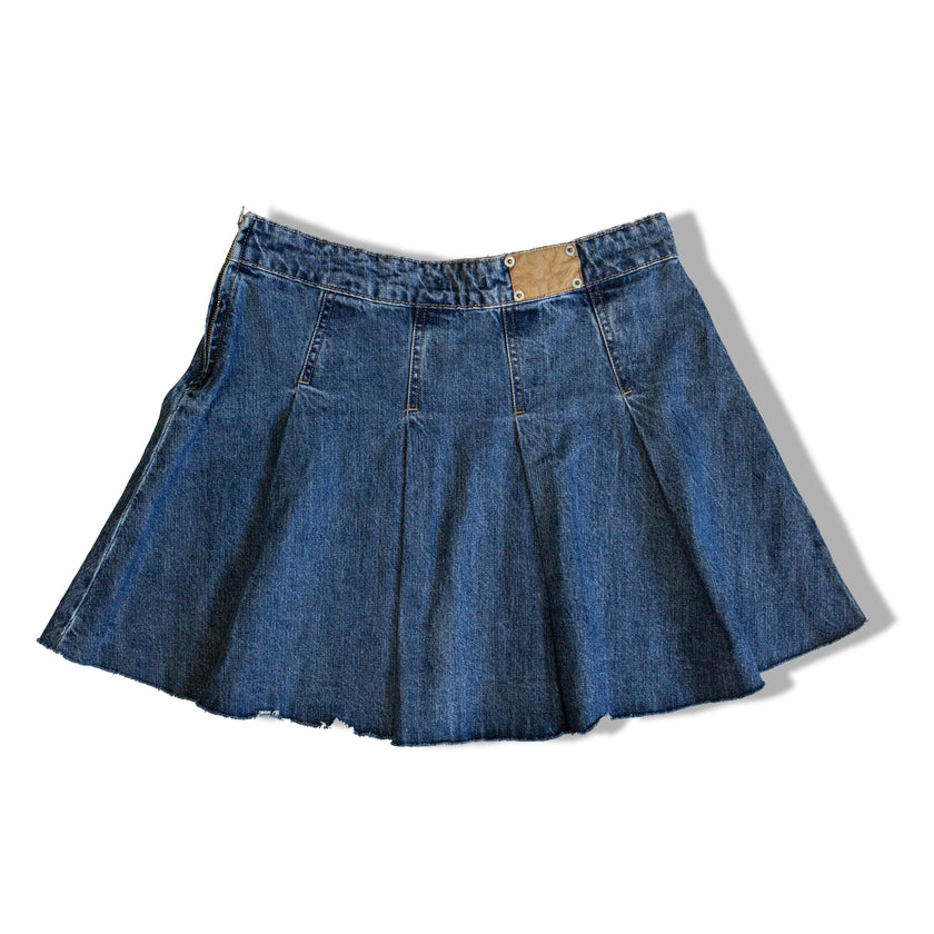 Cute vintage denim skirt with pleats (M)