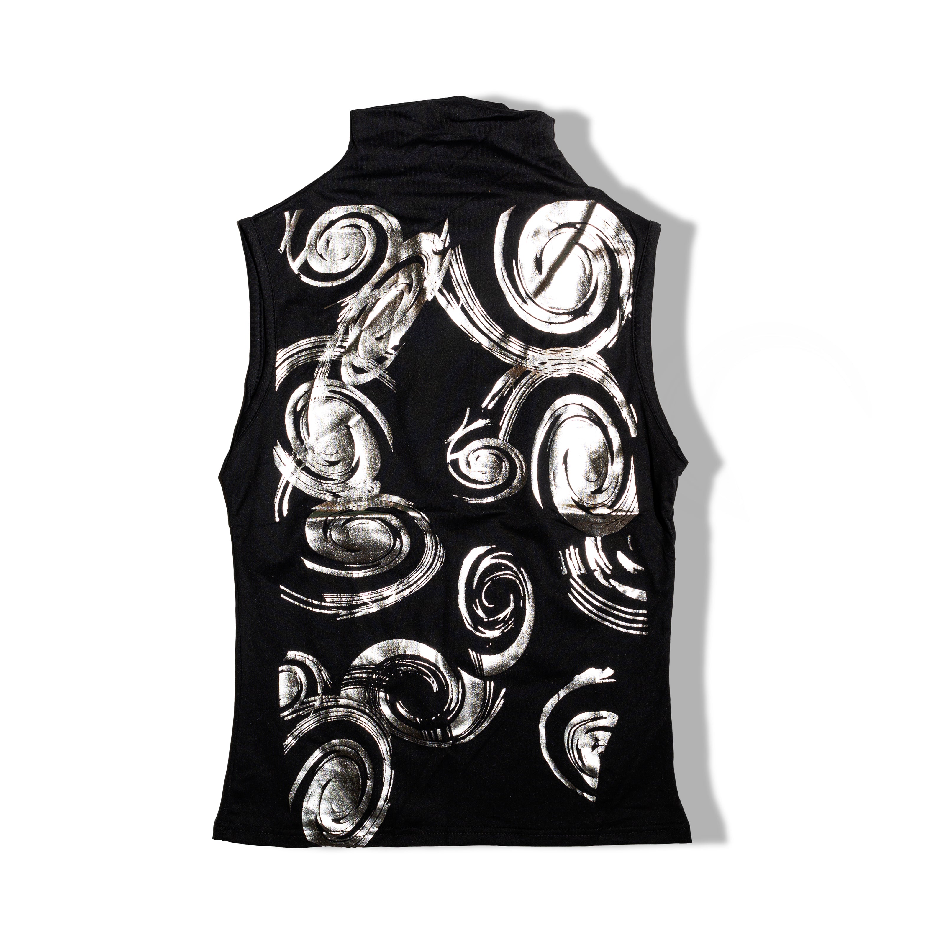 Hot funky patterned black turtlenech top