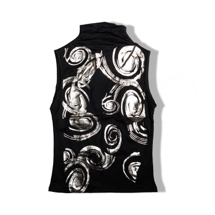Hot funky patterned black turtlenech top
