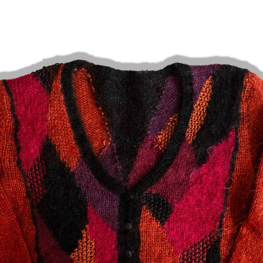 Cozy Knit Cardigan with Geometric Patterns