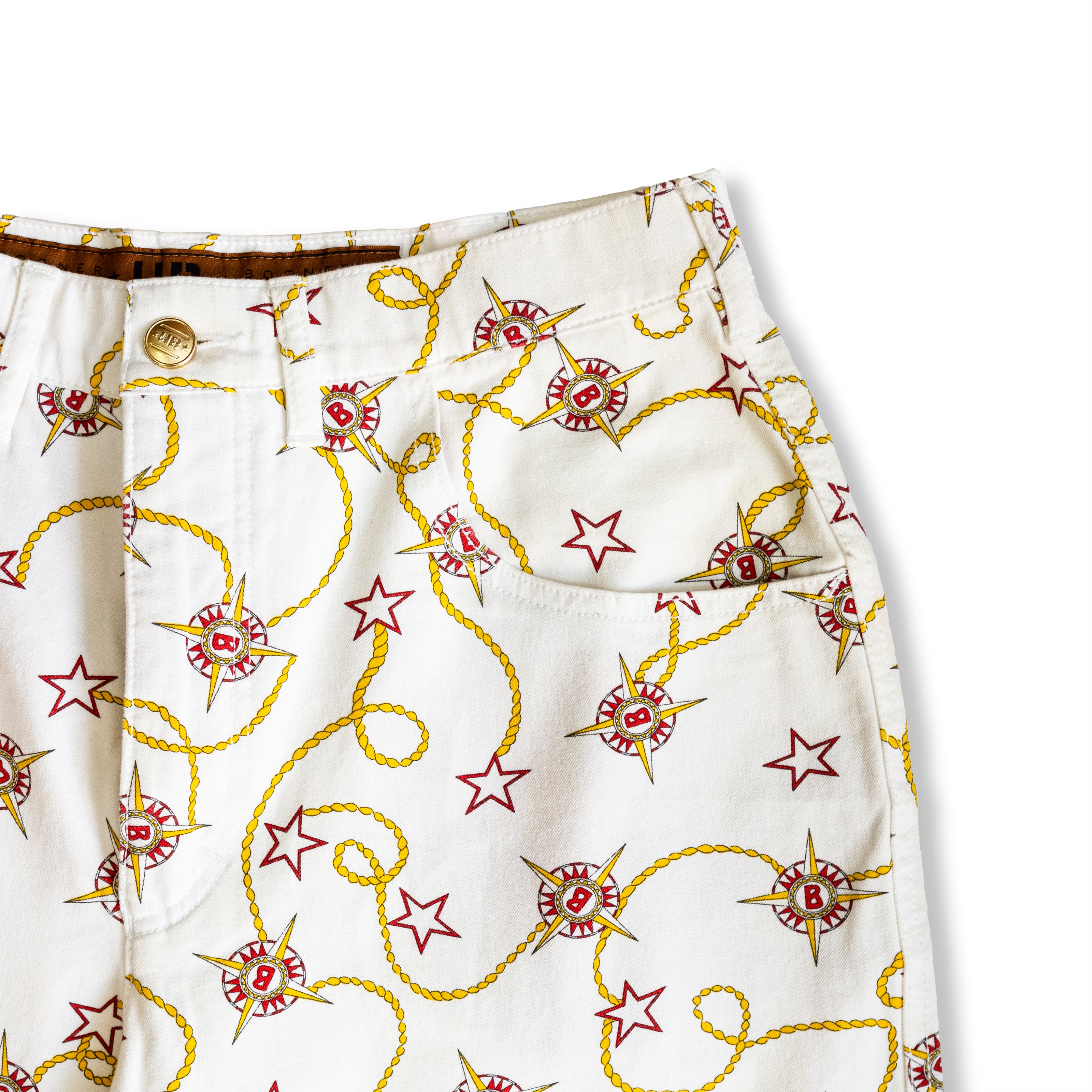Funky patterned high waisted jeans (elastic fabtic) L/XL