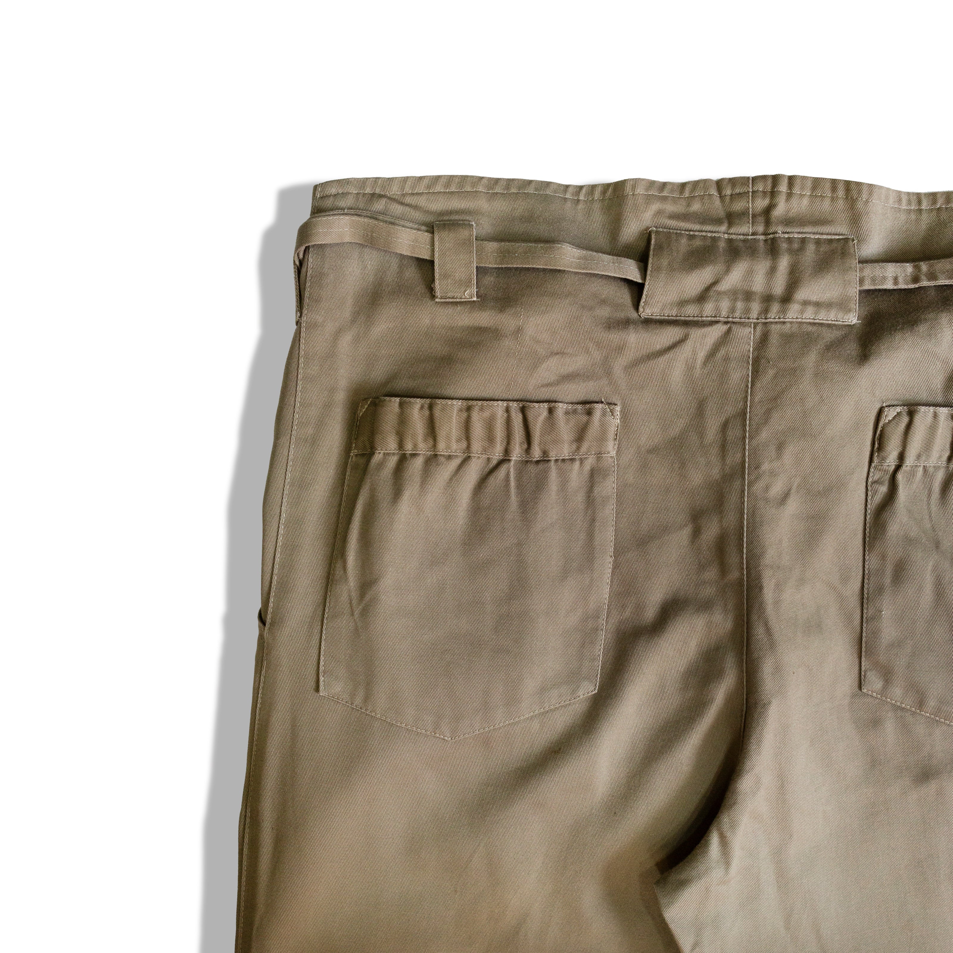 Olive utility pants with zippers