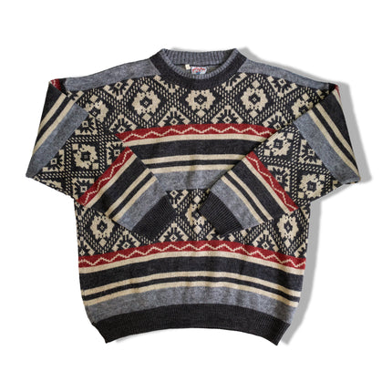 Fun knitted sweater with multiple patterns