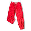 Utility red pants with elastic waistband
