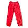 Utility red pants with elastic waistband
