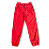 Utility red pants with elastic waistband