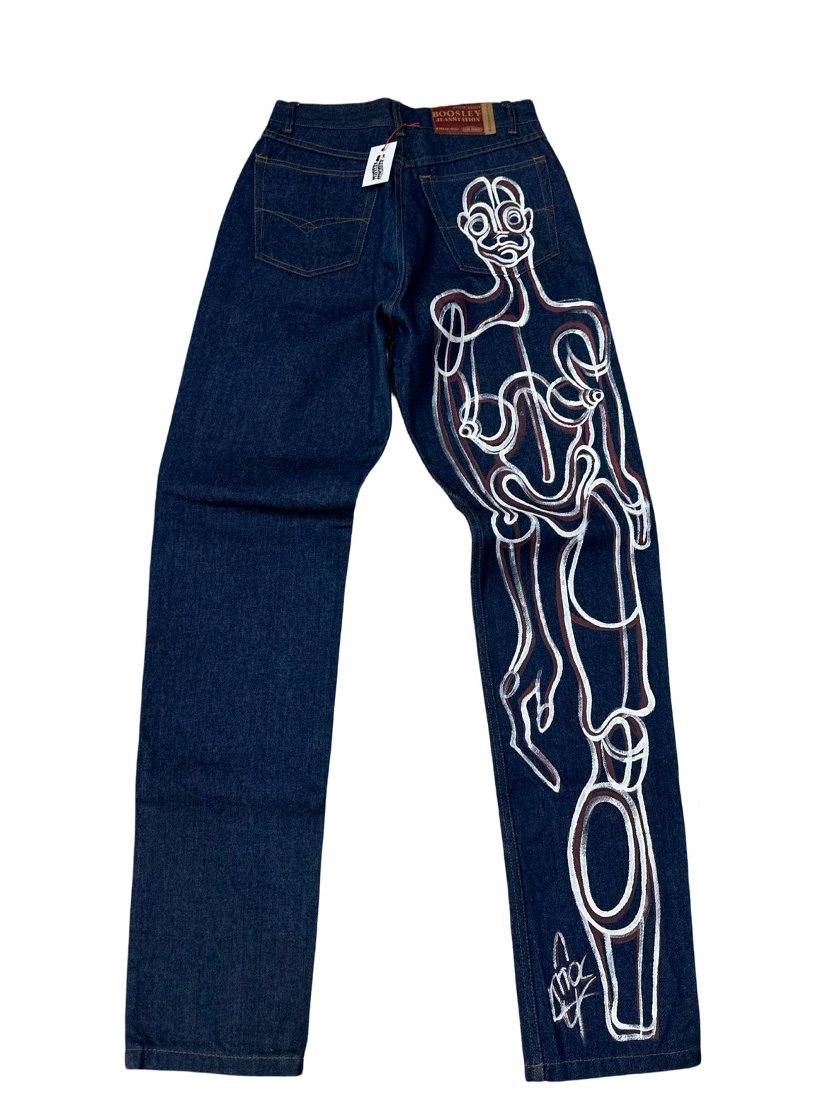 Hand painted high waisted jeans