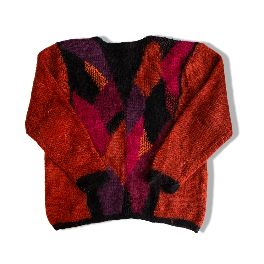 Cozy Knit Cardigan with Geometric Patterns