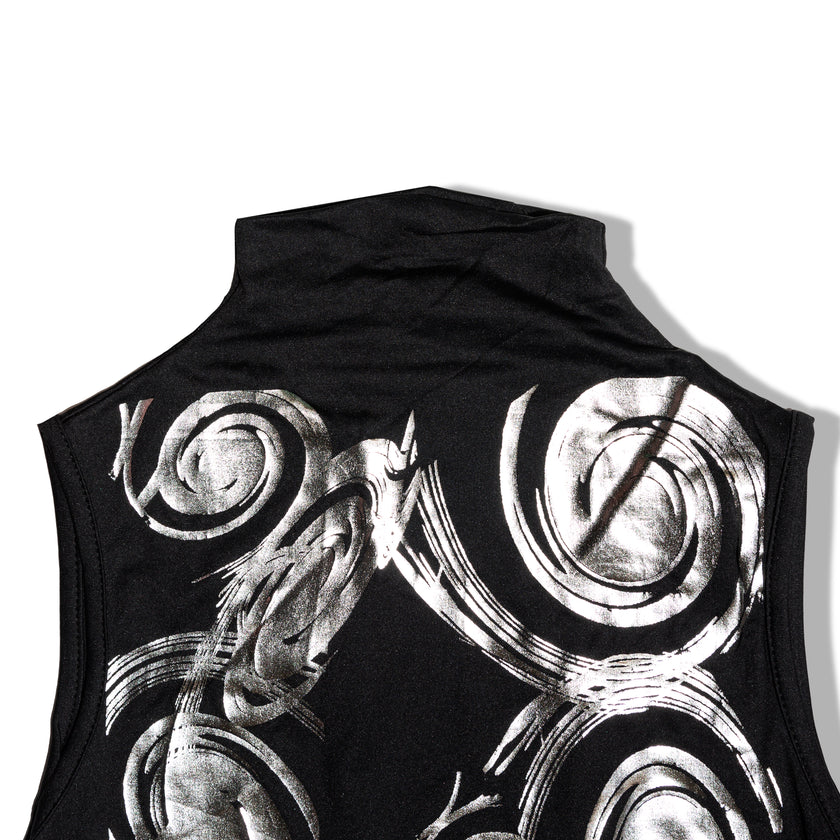 Hot funky patterned black turtlenech top