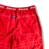Utility red pants with elastic waistband