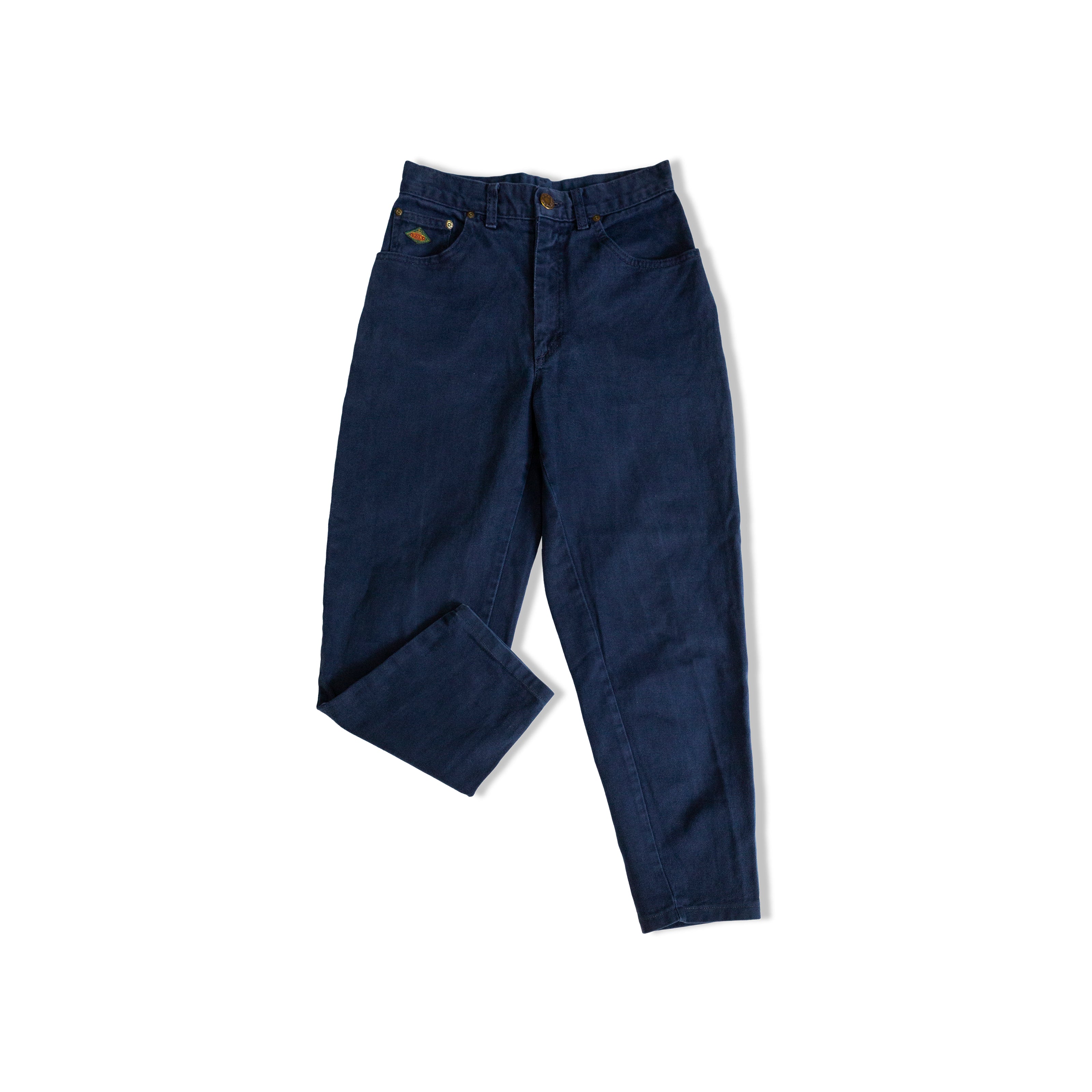 VINTAGE HIGH WAISTED DARK BLUE JEANS (S)