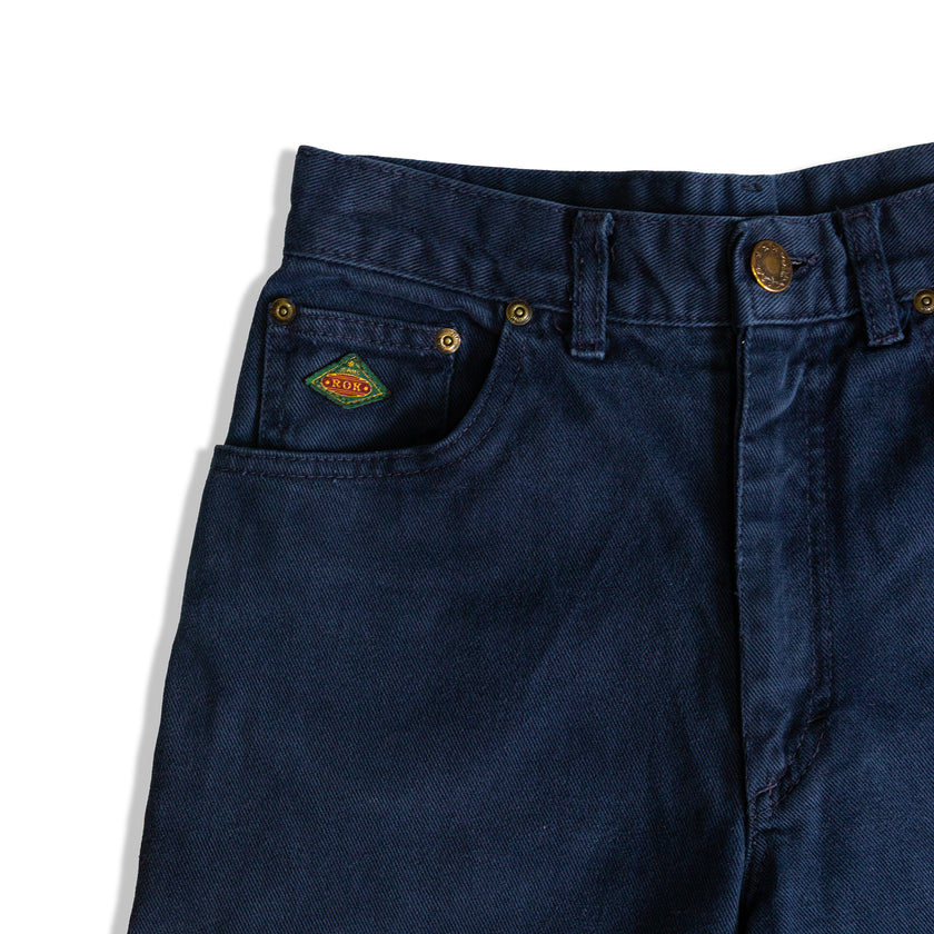 VINTAGE HIGH WAISTED DARK BLUE JEANS (S)