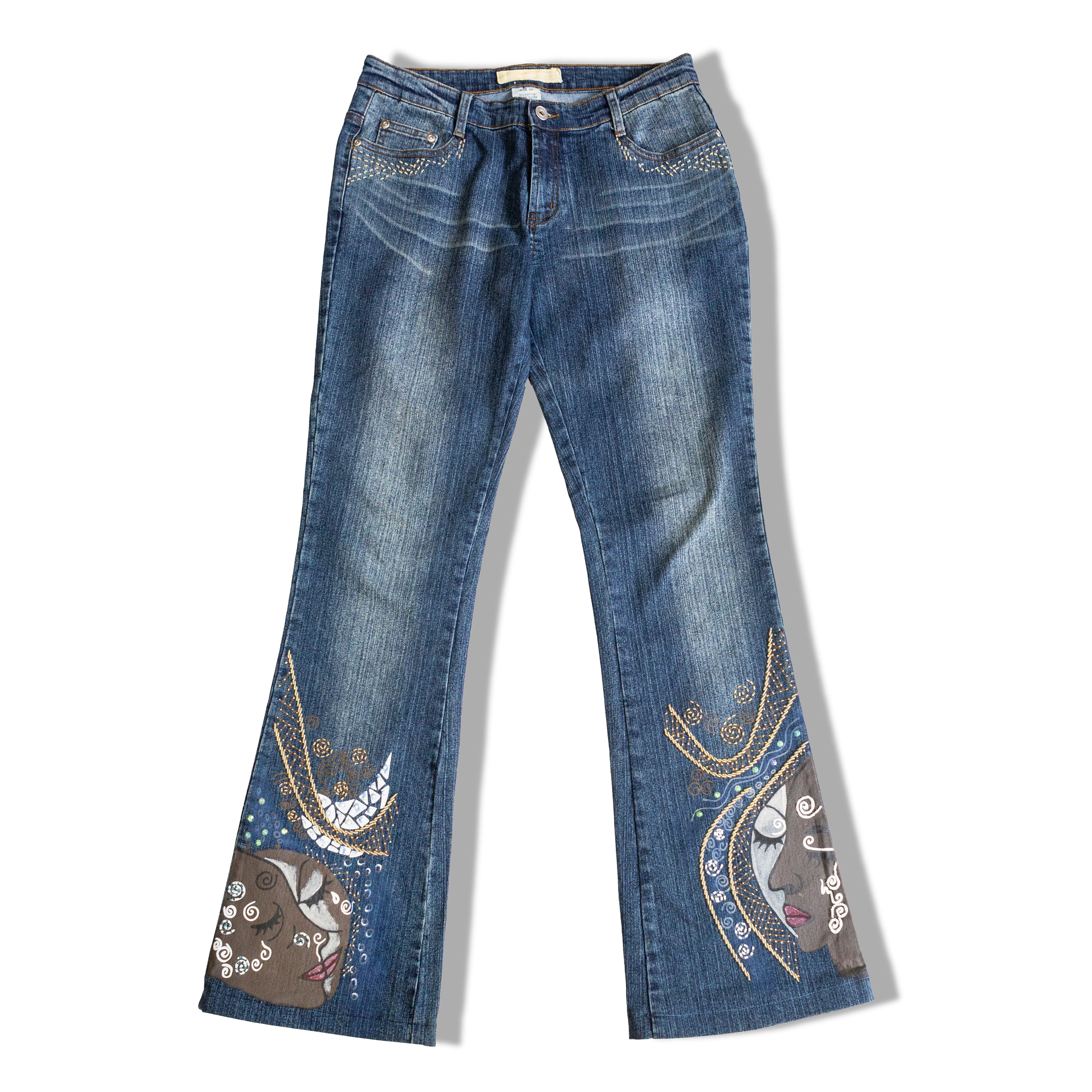 Stunning Y2K low waisted flare jeans (L)