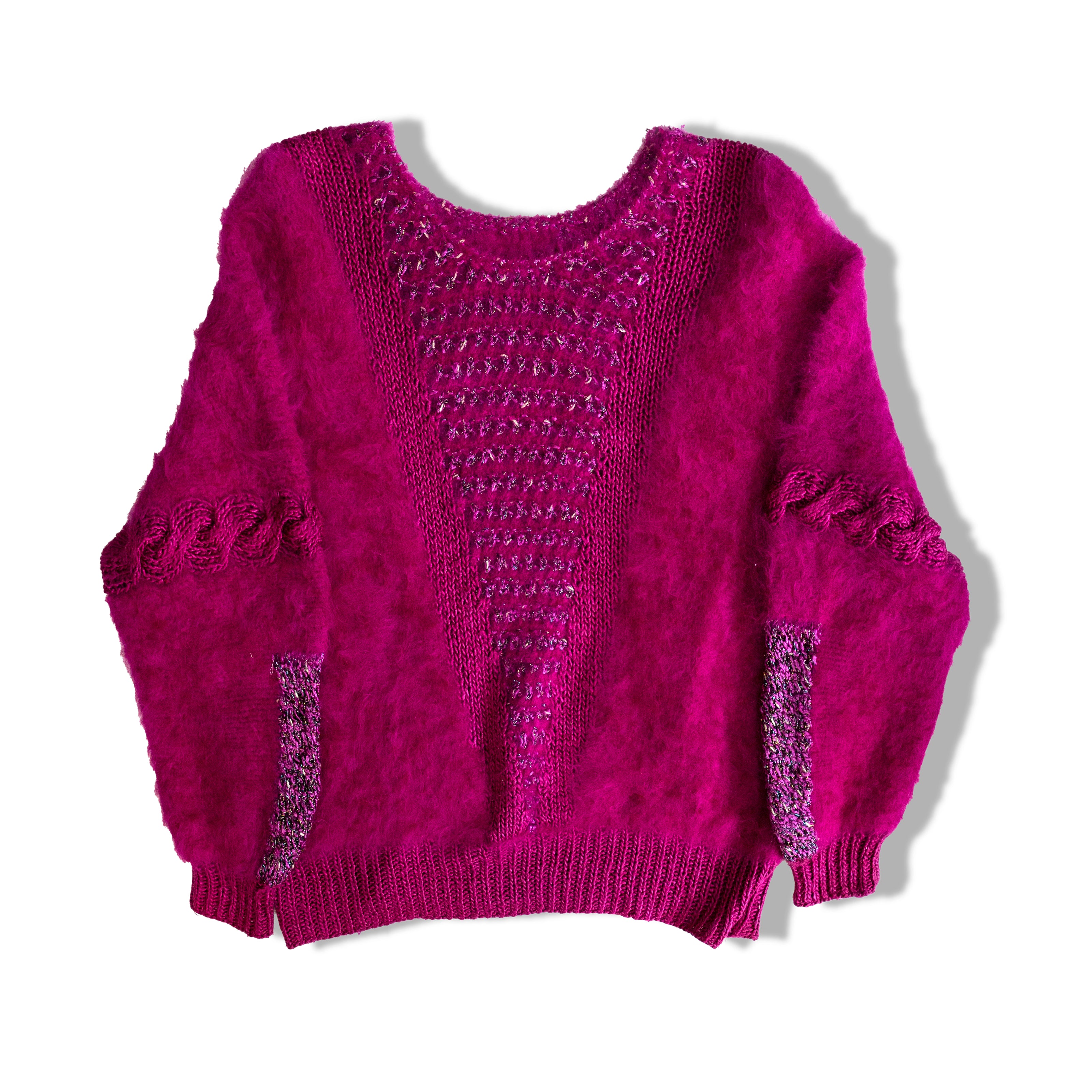 Vibrant fuchsia super soft knit sweater