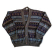 Vintage Men’s acrylic & wool blend funky knit cardigan (M)
