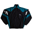 Touch The Spot Track Jacket Men’s Black Teal Full Zip Windbreaker (M)