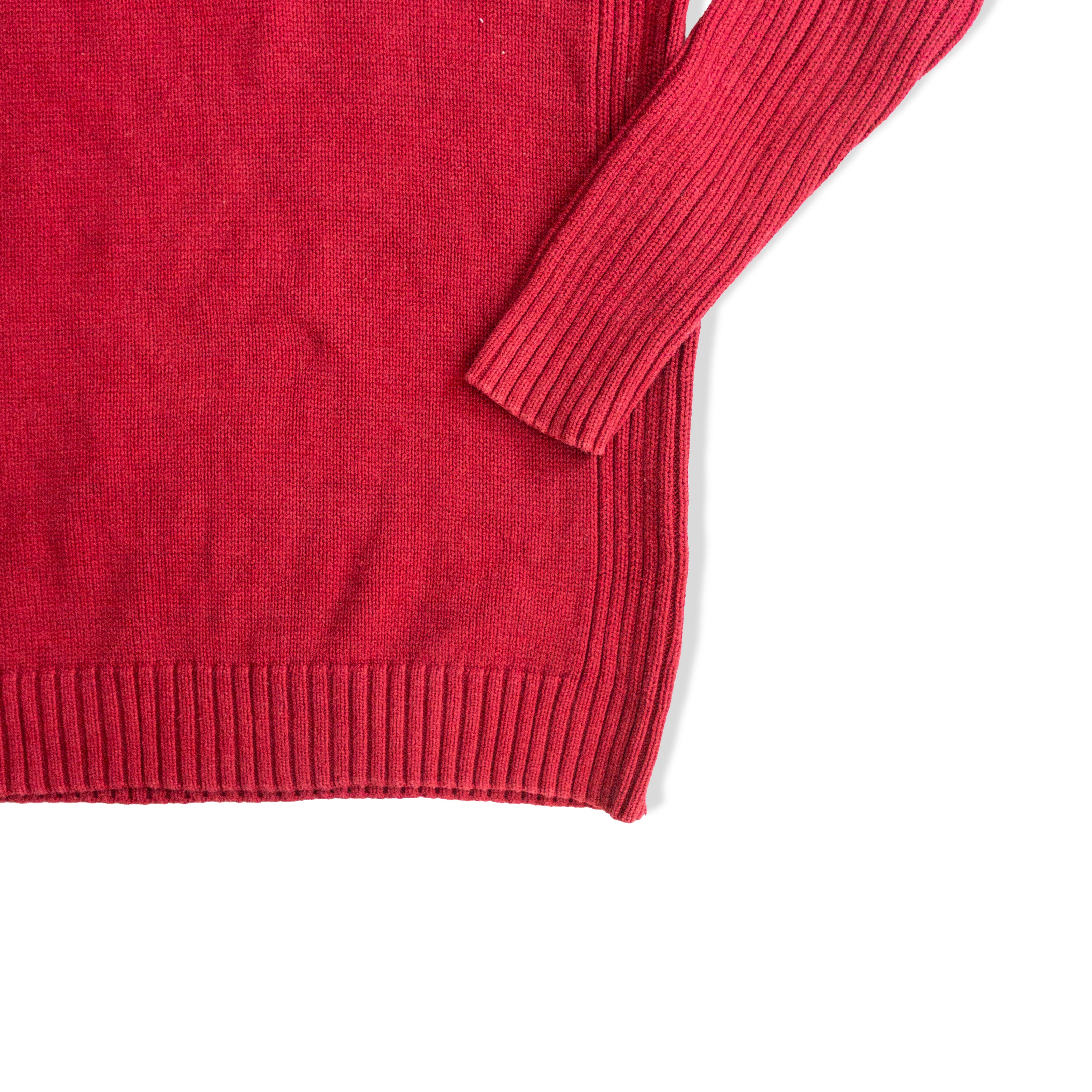 Y2K Men's red knit sweater (S/M)