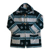Vintage Hooded Fleece Toggle Coat Men’s Aztec Tribal Pattern Winter Jacket (XL)