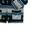 Vintage Hooded Fleece Toggle Coat Men’s Aztec Tribal Pattern Winter Jacket (XL)