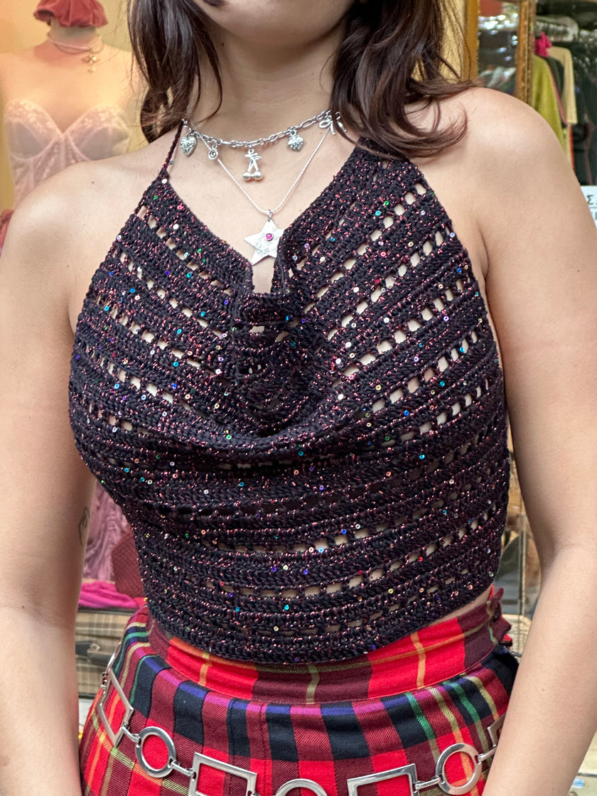 Stunning handmade crochet “Roxanne” top