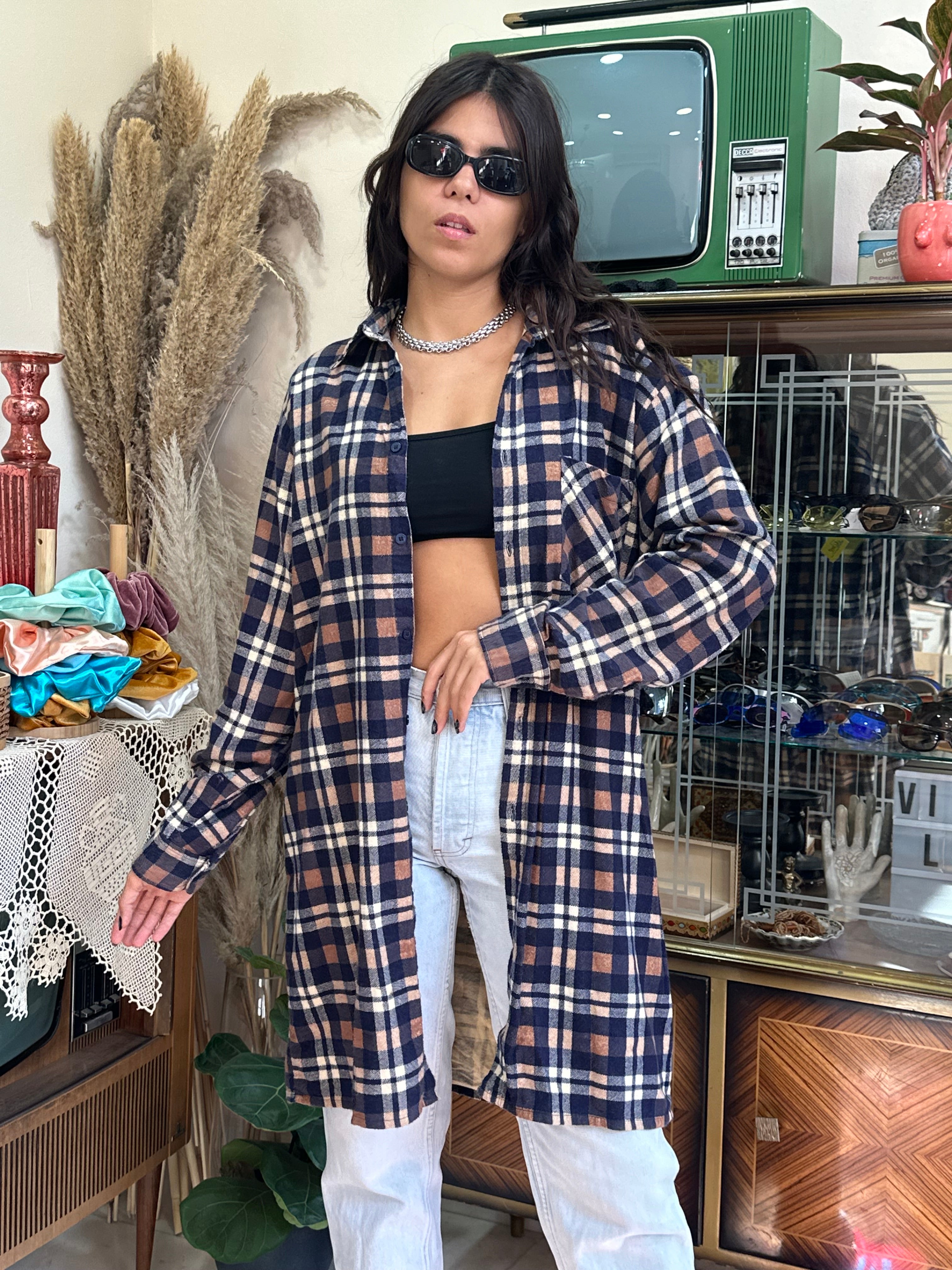 Super long flannel shirt (100% cotton)