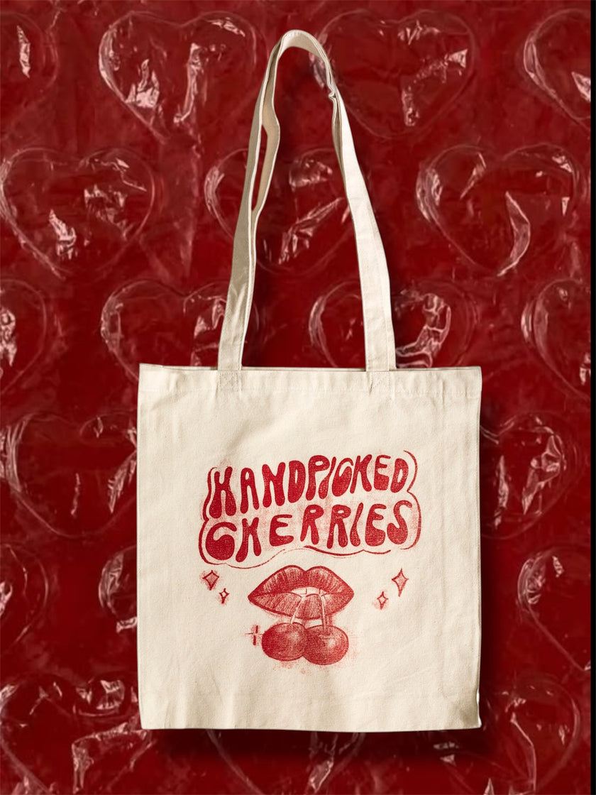 Handpicked Cherries tote bag