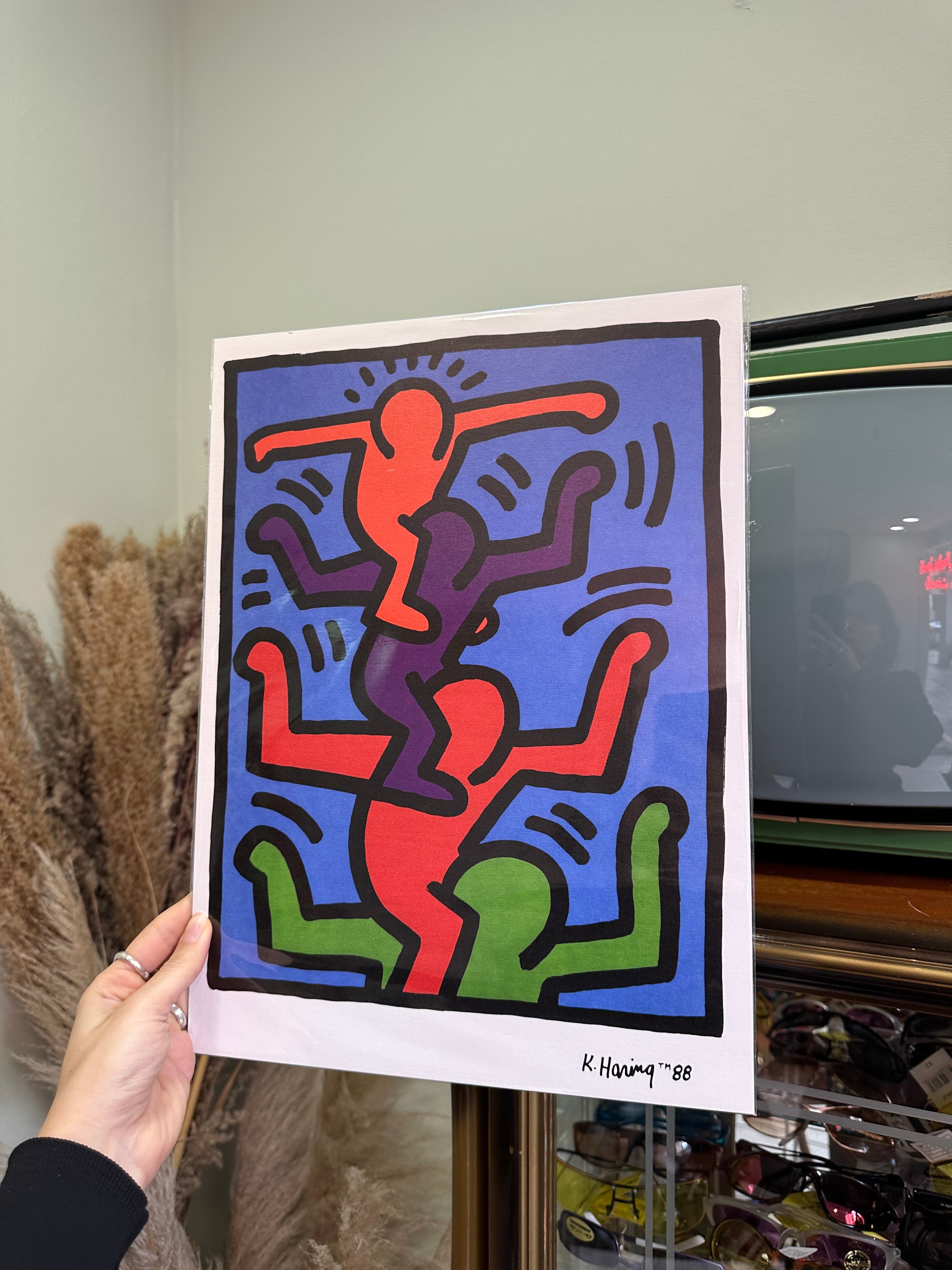 Keith Haring - Four stacked figures poster