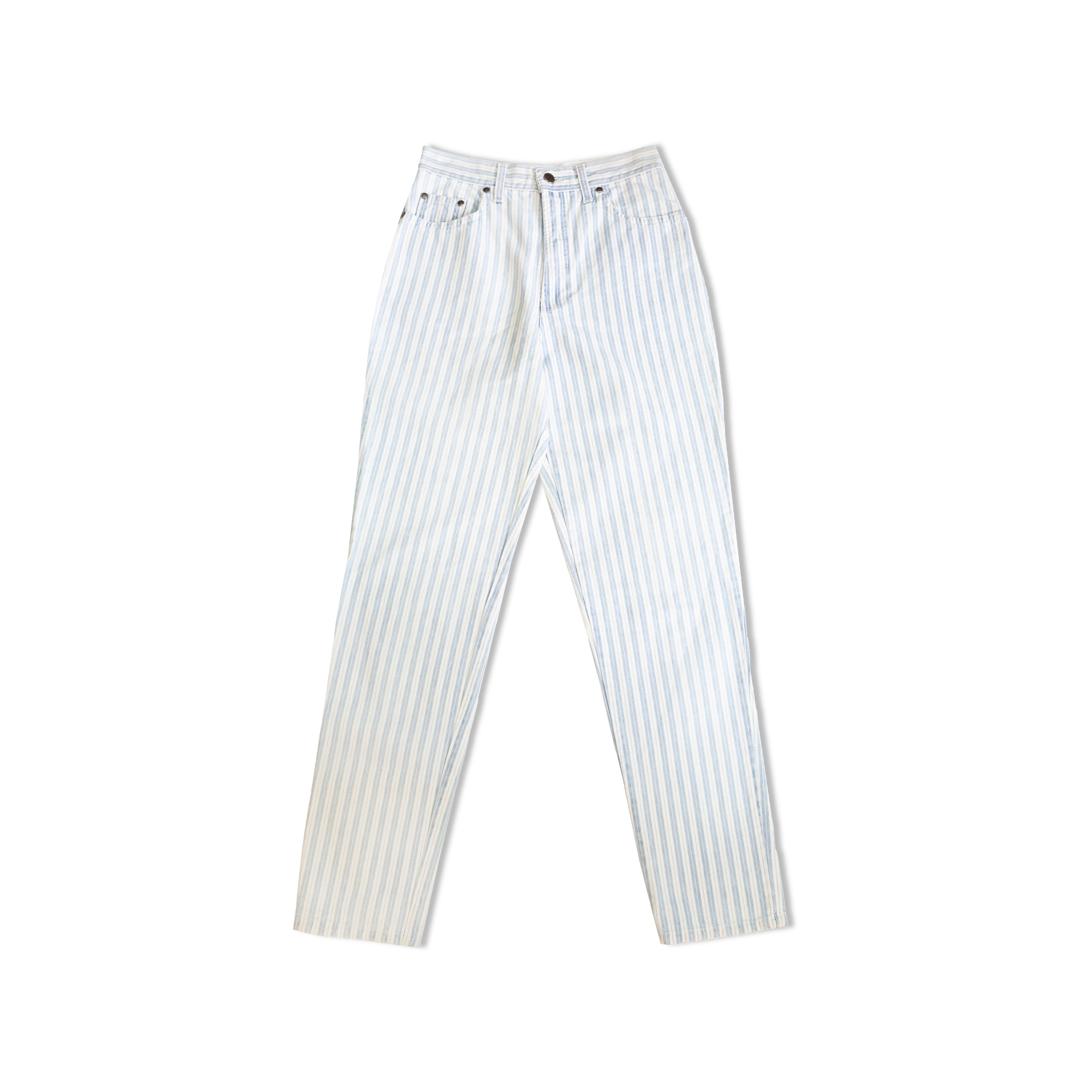 VINTAGE HIGH WAISTED STRIPED JEANS (S)