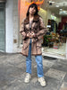 Stunning vintage genuine leather coat with fur