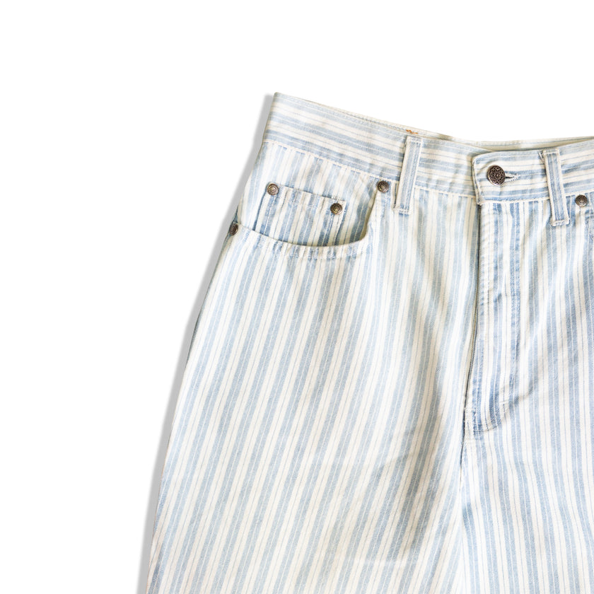 VINTAGE HIGH WAISTED STRIPED JEANS (S)