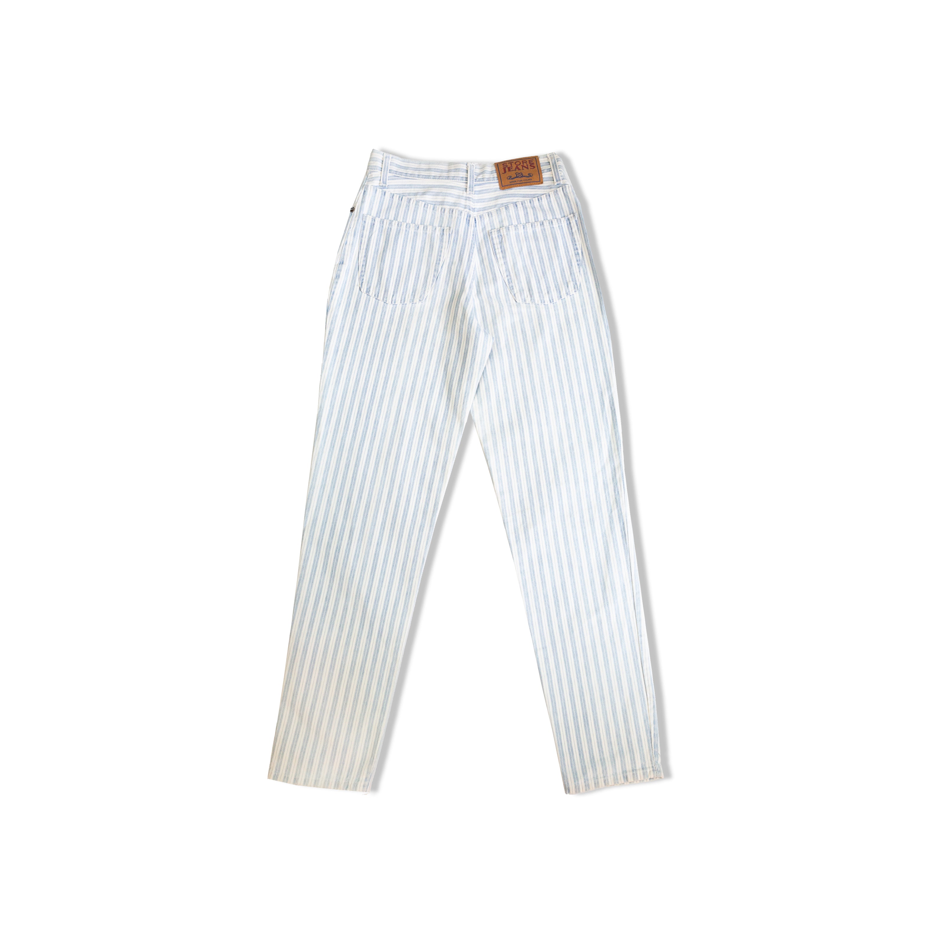 VINTAGE HIGH WAISTED STRIPED JEANS (S)