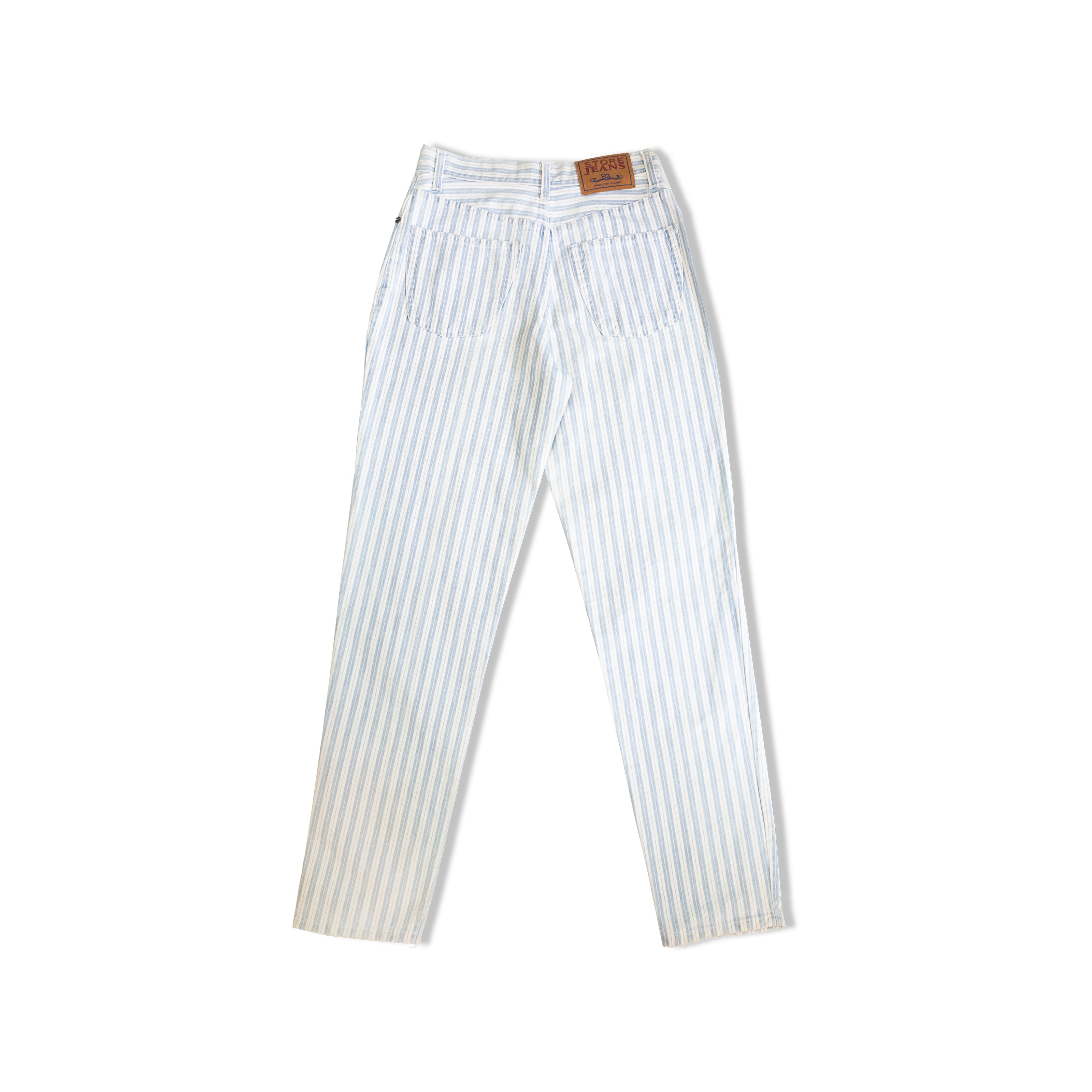 VINTAGE HIGH WAISTED STRIPED JEANS (S)