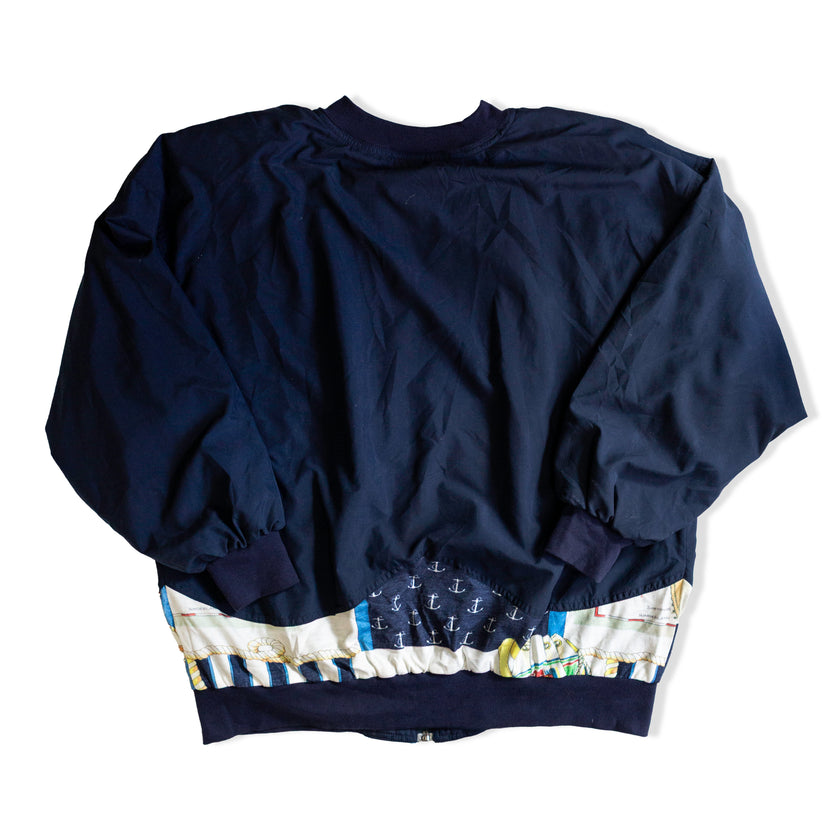 Vintage funky patterned windbreaker jacket  with shoulder pads (XL)