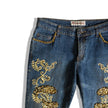 ROSA & ROSE low waisted Y2k jeans with embroidered and beaded detailing (S/M)