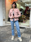 Stunning pink genuine suede jacket