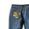 ROSA & ROSE low waisted Y2k jeans with embroidered and beaded detailing (S/M)