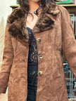 Vintage dark brown suede coat