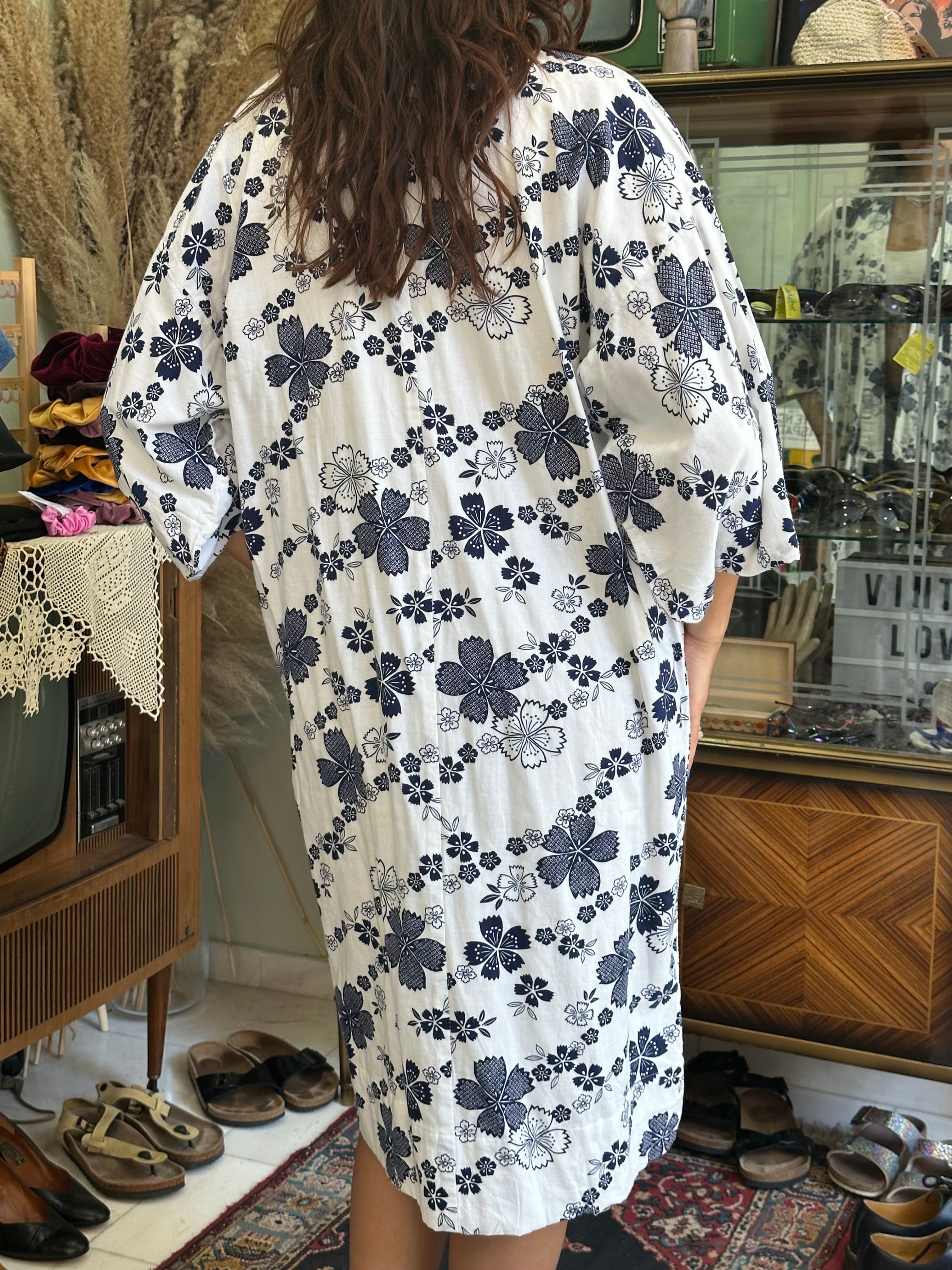 Vintage cotton yukata robe