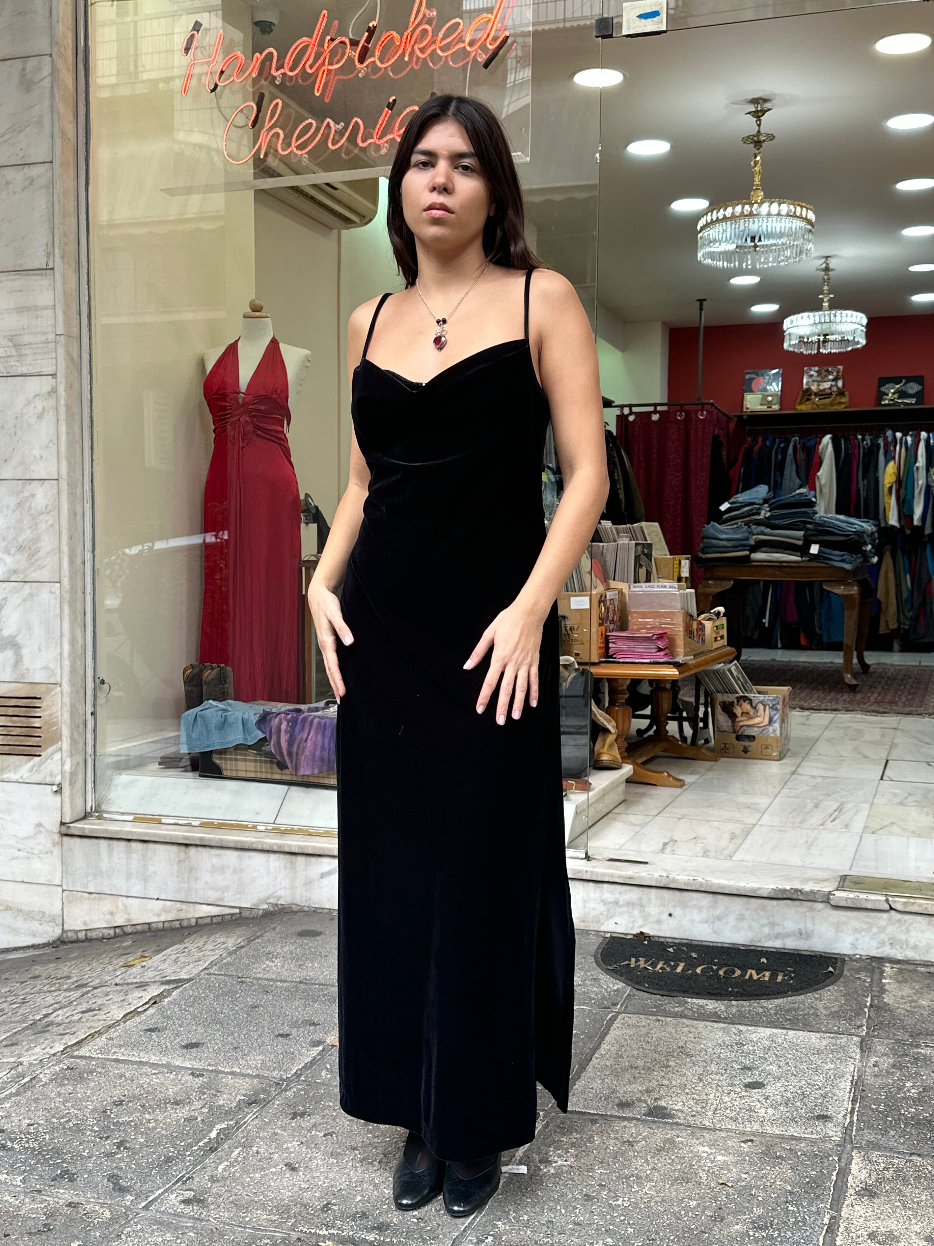 Maxi velvet dress