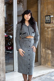 Vintage super hot office 2 piece set with zipper top (S/M)