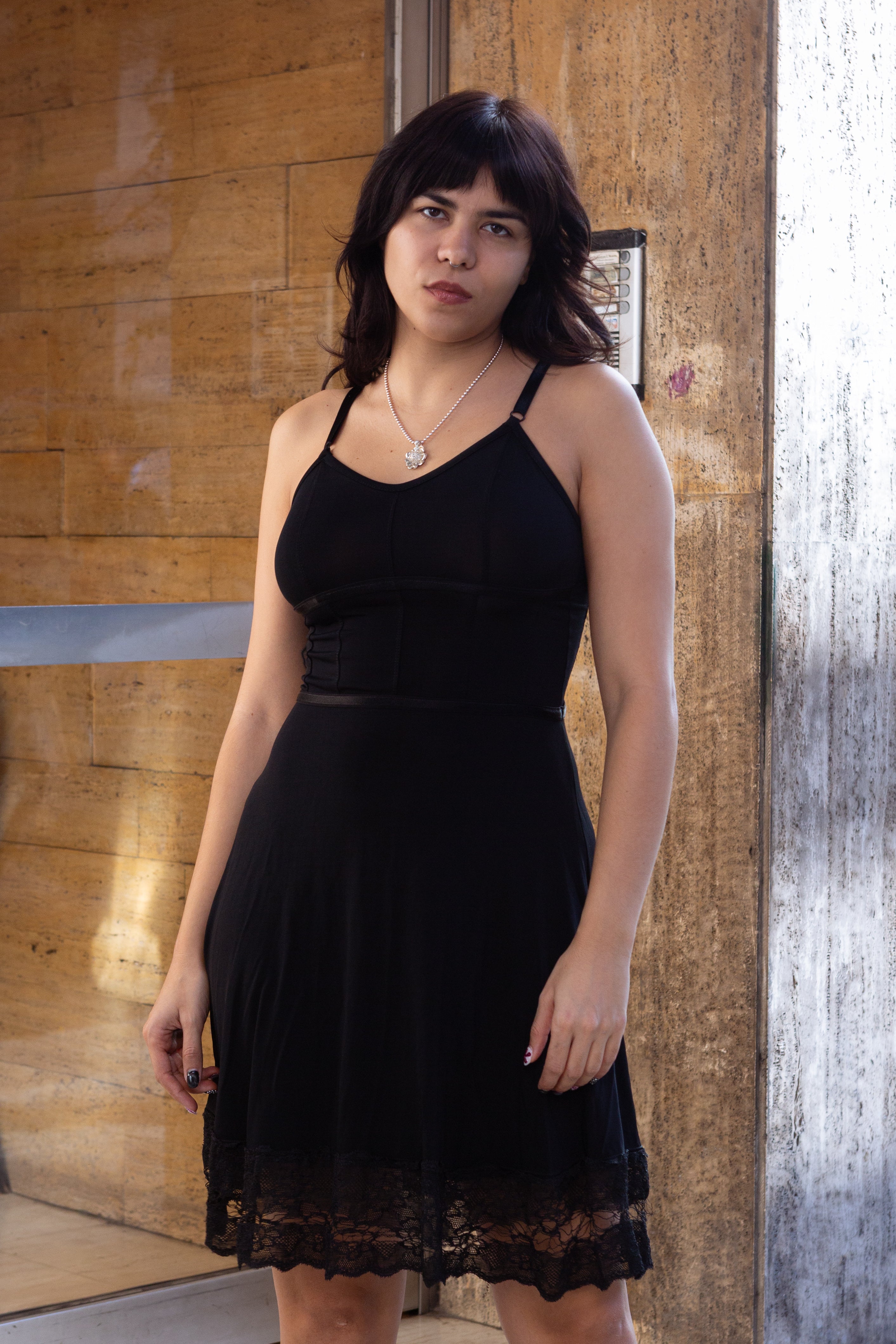 ONYX stretchy black hot dress (S/L)